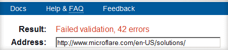 Microflare HTML errors
