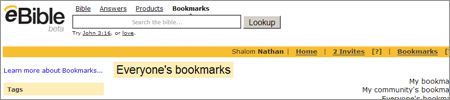 eBible interface