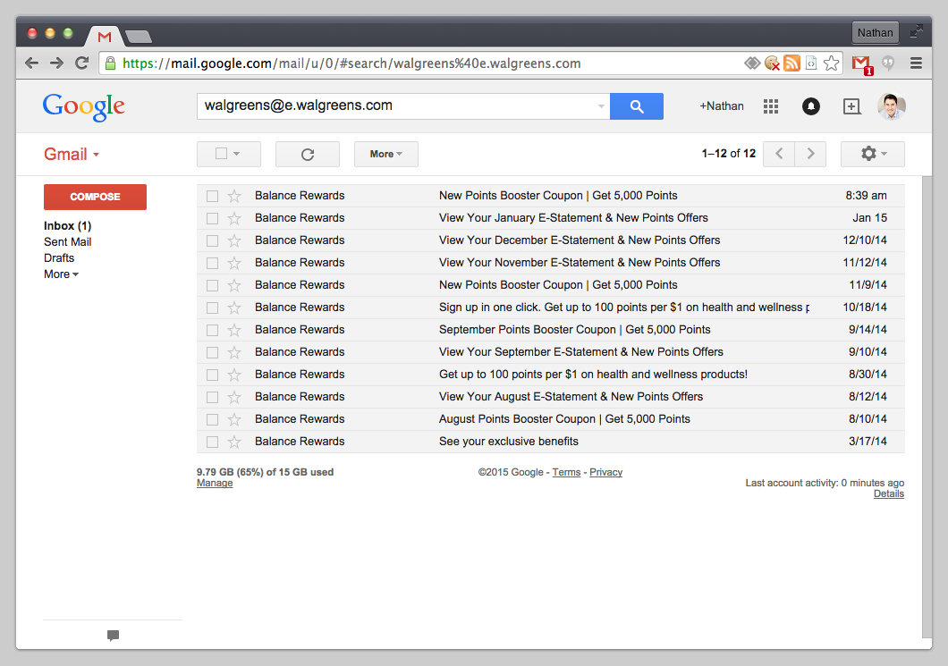 Walgreens email spam