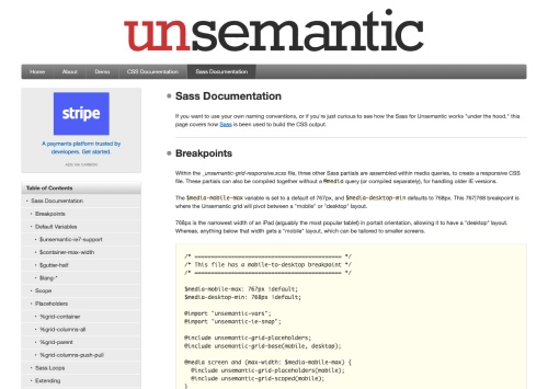 Unsemantic Grid System